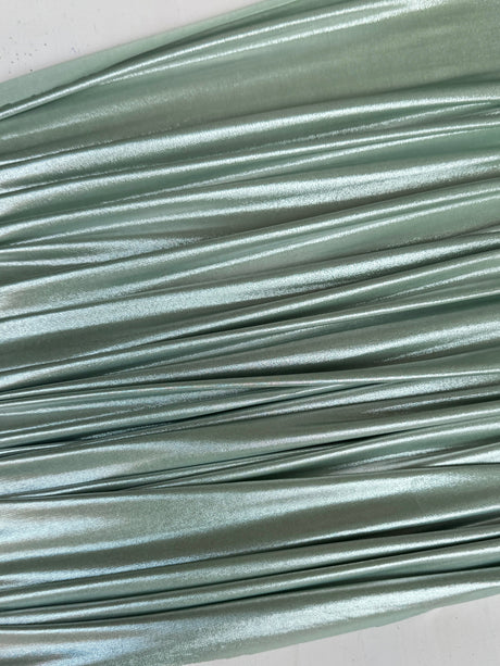 Shiny Foiled Spandex Sage Green