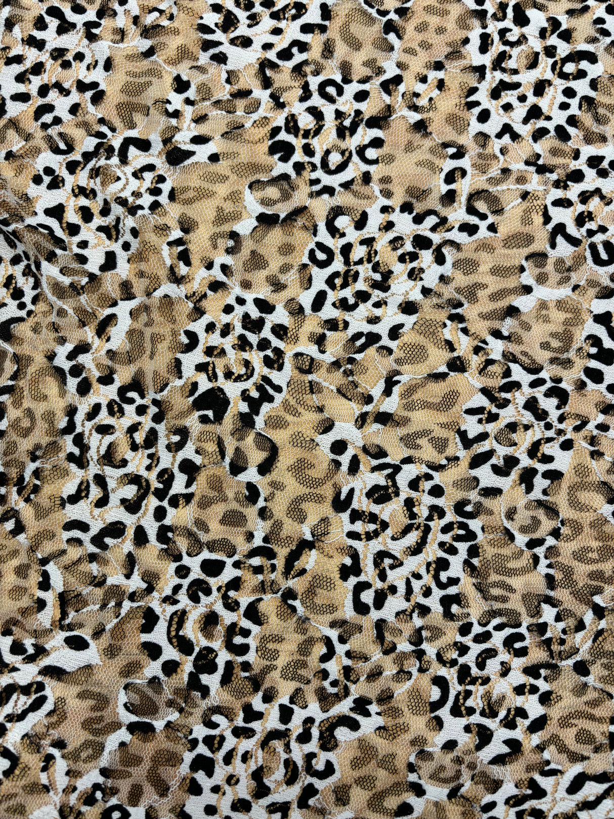 Tiger Printed Stretch Lace Fabric - Orange Tiger Print, 4-Way Stretch (1 Yard)
