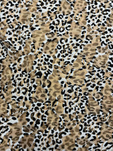 Tiger Printed Stretch Lace Fabric - Orange Tiger Print, 4-Way Stretch (1 Yard)