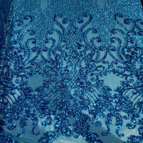 Stretch Sequins Damask Fabric