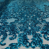 Stretch Sequins Damask Fabric