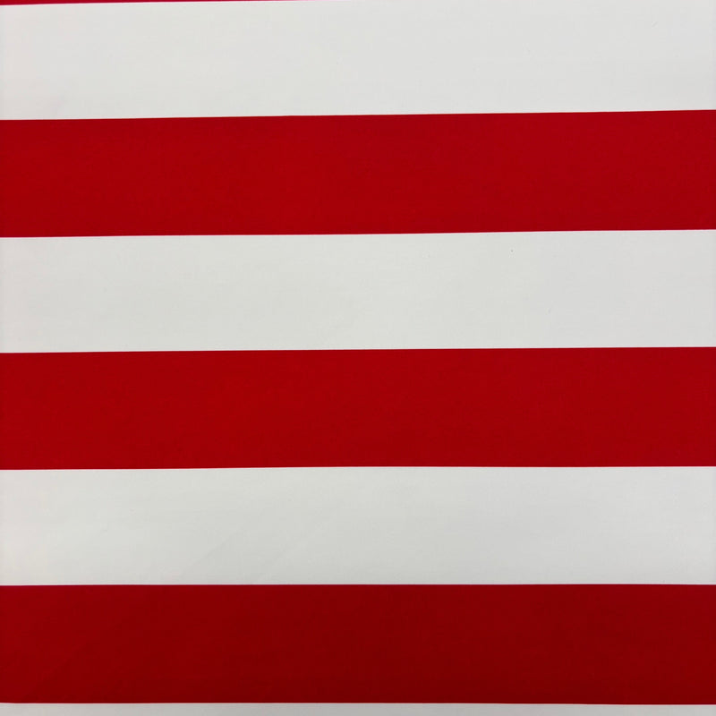Red One Inch Striped Spandex Fabric - Red Stripes, 58"/60" Width (1 Yard)