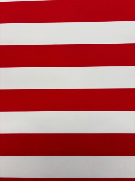 Red One Inch Striped Spandex Fabric - Red Stripes, 58"/60" Width (1 Yard)