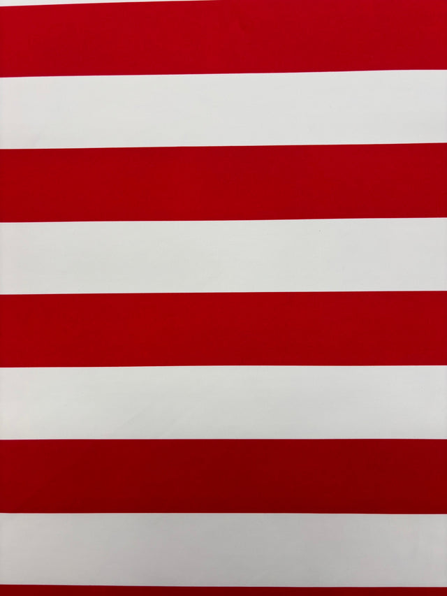 Red One Inch Striped Spandex Fabric - Red Stripes, 58"/60" Width (1 Yard)