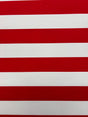 Red One Inch Striped Spandex Fabric - Red Stripes, 58"/60" Width (1 Yard)