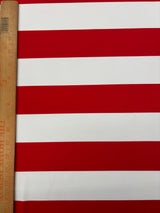Red One Inch Striped Spandex Fabric - Red Stripes, 58"/60" Width (1 Yard)