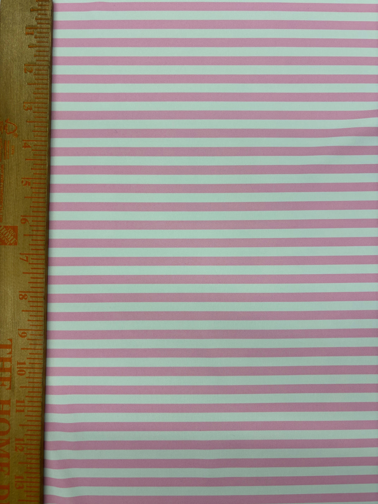 Baby Pink Quarter Inch Striped Spandex Fabric - Baby Pink Striped, 58"/60" Width (1 Yard)
