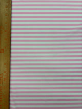 Baby Pink Quarter Inch Striped Spandex Fabric - Baby Pink Striped, 58"/60" Width (1 Yard)