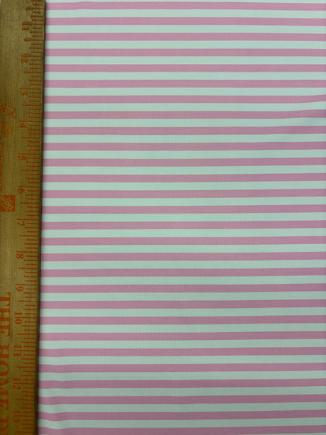 Baby Pink Quarter Inch Striped Spandex Fabric - Baby Pink Striped, 58"/60" Width (1 Yard)