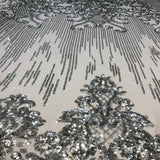 Stretch Sequins Damask Fabric