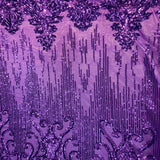 Stretch Sequins Damask Fabric
