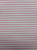 Baby Pink Quarter Inch Striped Spandex Fabric - Baby Pink Striped, 58"/60" Width (1 Yard)