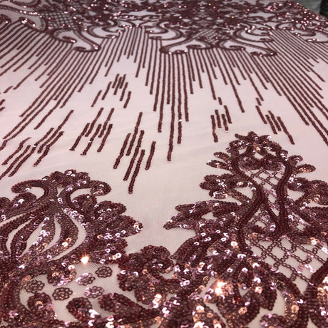 Stretch Sequins Damask Fabric
