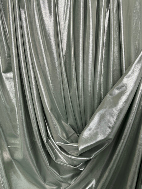 Shiny Foiled Spandex Sage Green