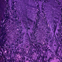 Alpica Geometric Stretch Sequins Fabric - Nylon Spandex Mesh Fabric, 4-Way Stretch, 60" Width, Sold By The Yard (1 Yard)