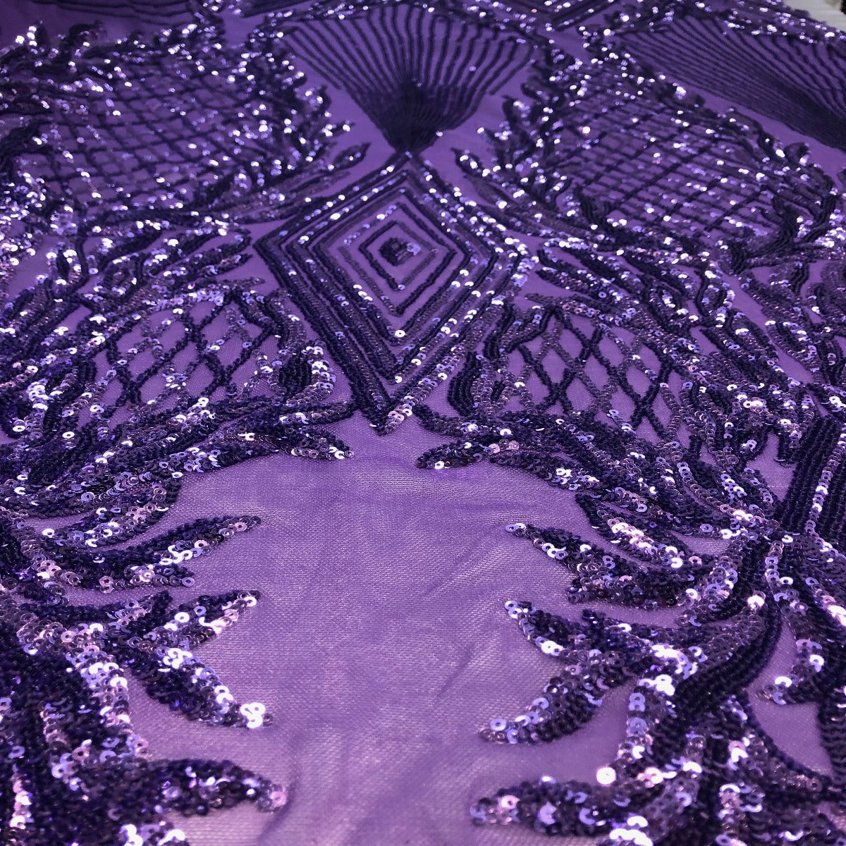 Stretch Sequins Fabric Alpica Geometric