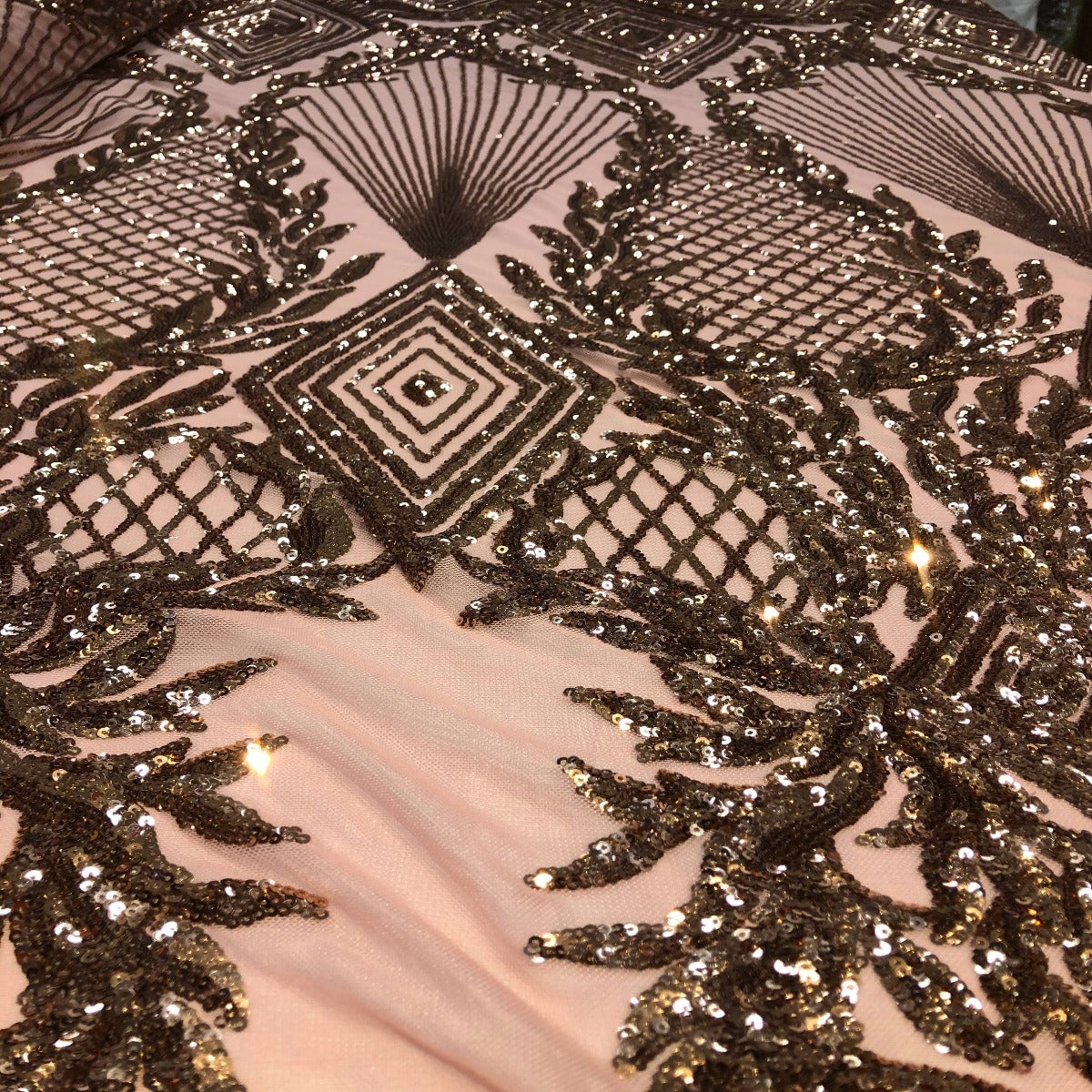 Stretch Sequins Fabric Alpica Geometric