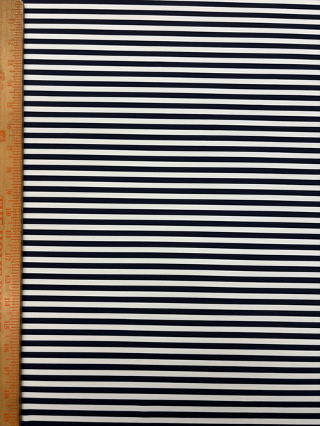 Black Quarter Inch Striped Spandex Fabric - Black Quarter Inch Stripes, 58"/60" Width (1 Yard)