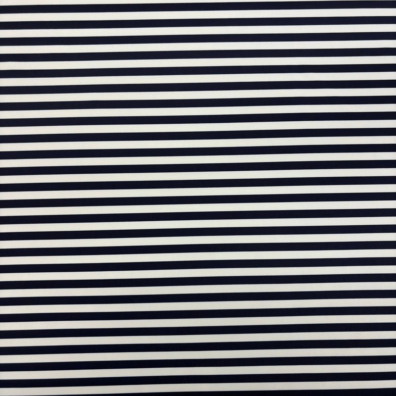 Black Quarter Inch Striped Spandex Fabric - Black Quarter Inch Stripes, 58"/60" Width (1 Yard)