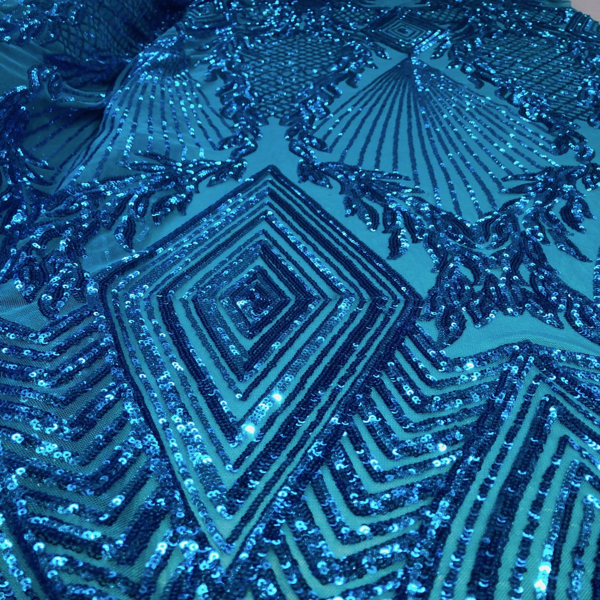Stretch Sequins Fabric Alpica Geometric