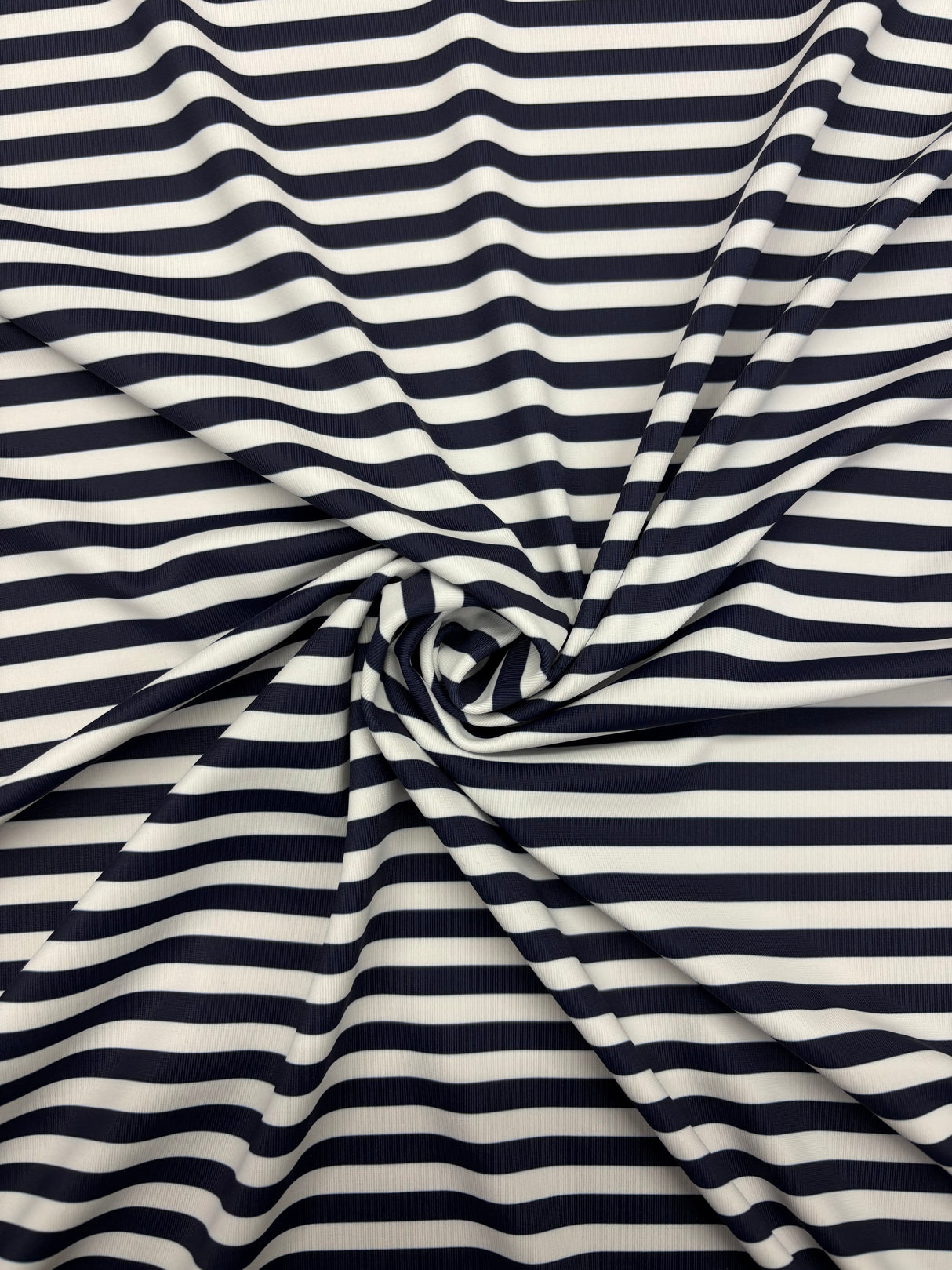 Black Quarter Inch Striped Spandex Fabric - Black Quarter Inch Stripes, 58"/60" Width (1 Yard)