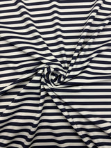 Black Quarter Inch Striped Spandex Fabric - Black Quarter Inch Stripes, 58"/60" Width (1 Yard)