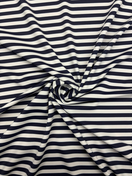 Black Quarter Inch Striped Spandex Fabric - Black Quarter Inch Stripes, 58"/60" Width (1 Yard)