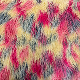 Faux Fur Fabric Multicolor Curly Long Pile