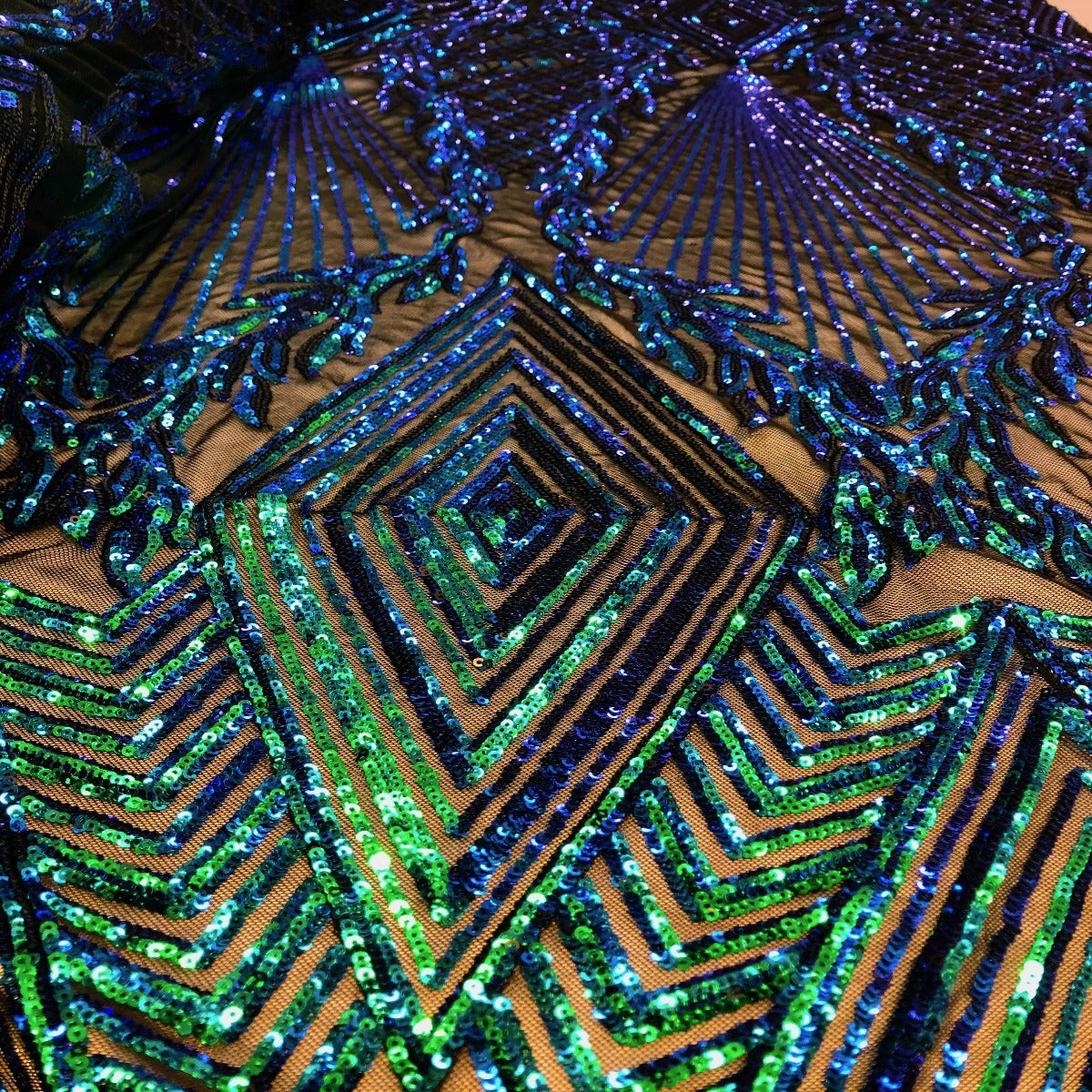Stretch Sequins Fabric Alpica Geometric