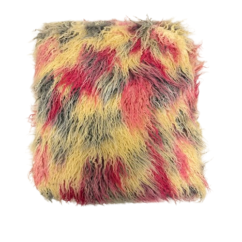 Faux Fur Fabric Multicolor Curly Long Pile