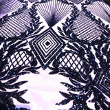 Stretch Sequins Fabric Alpica Geometric