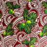 Longan Traditional Tattoo Background Poly Cotton Fabric - Aquamarine & Blue, 45" Width (1 Yard)