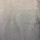Alpica Geometric Stretch Sequins Fabric - Nylon Spandex Mesh Fabric, 4-Way Stretch, 60" Width, Sold By The Yard (1 Yard)