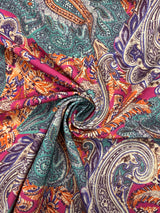Paisley Print Spandex Fabric - Paisley Print, 58/60" Width (1 Yard)