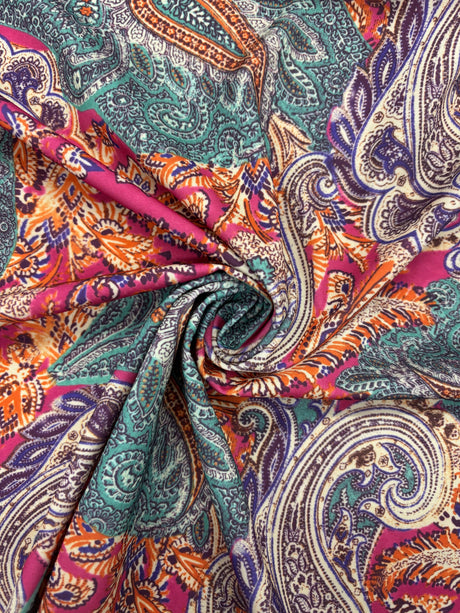 Paisley Print Spandex Fabric - Paisley Print, 58/60" Width (1 Yard)