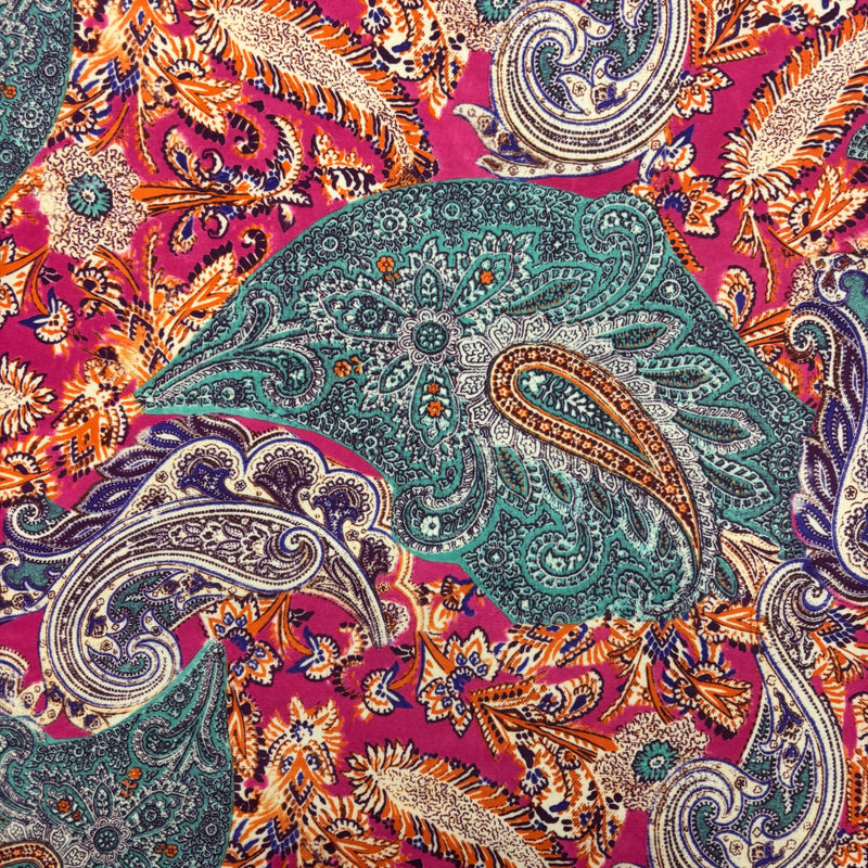 Paisley Print Spandex Fabric - Paisley Print, 58/60" Width (1 Yard)