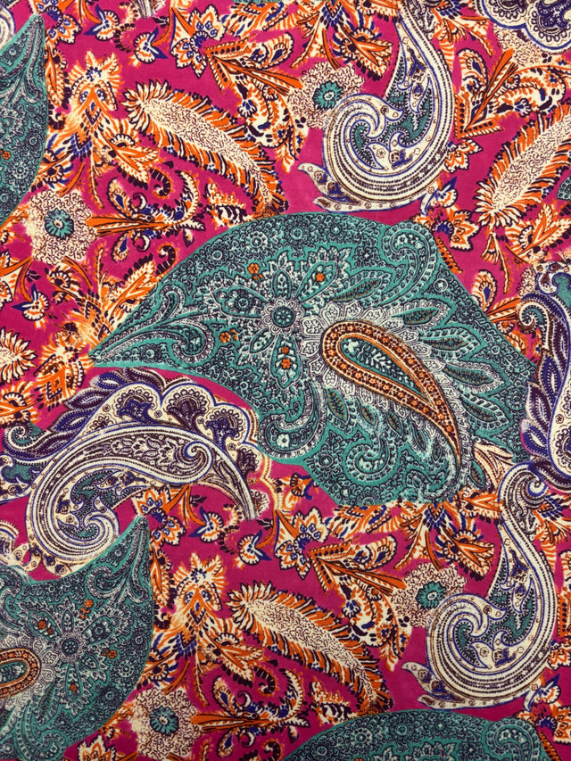 Paisley Print Spandex Fabric - Paisley Print, 58/60" Width (1 Yard)