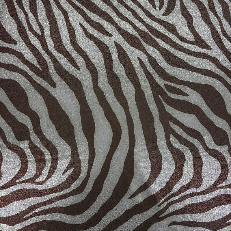 Brown Zebra Print Mystique Spandex Fabric - Brown Zebra Print, 36" Width (1 Yard)