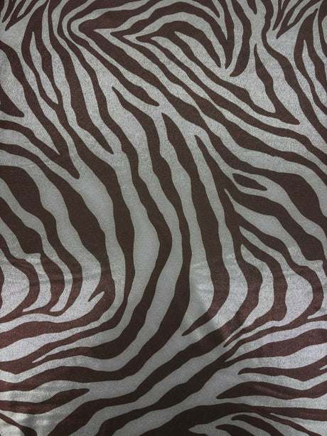 Brown Zebra Print Mystique Spandex Fabric - Brown Zebra Print, 36" Width (1 Yard)