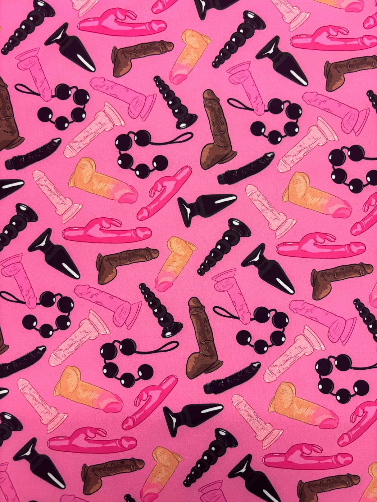 Sex Toy Printed Polyester Spandex Fabric - Printed, 58"/60" Width (1 Yard)