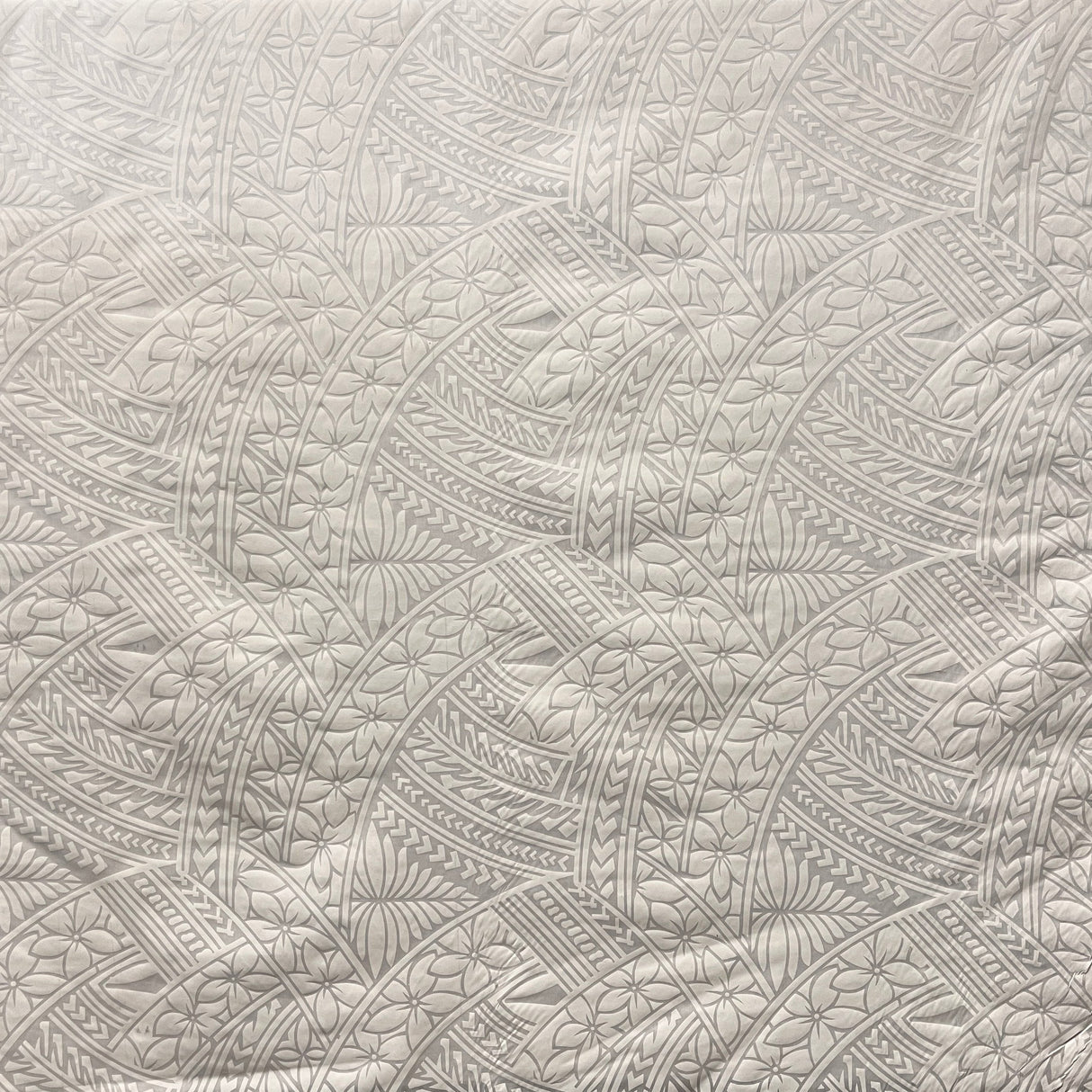 Hibiscus Traditional Polynesian Tattoo Poly Cotton Fabric - Hibiscus Tattoo Pattern, 45" Width, 65% Polyester 35% Cotton (1 Yard)