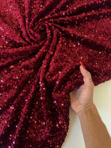 Sequin Velvet Burgundy