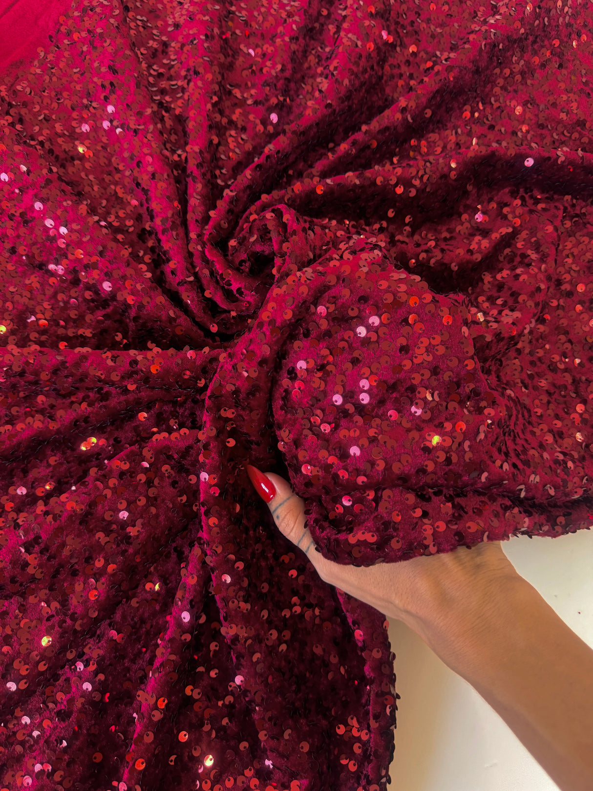 Sequin Velvet Burgundy