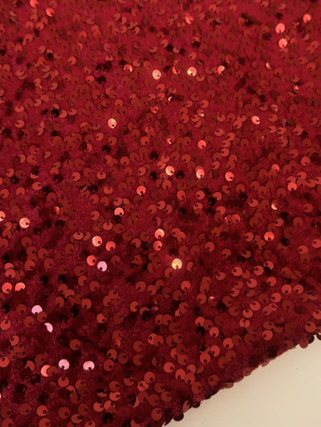Sequin Velvet Burgundy