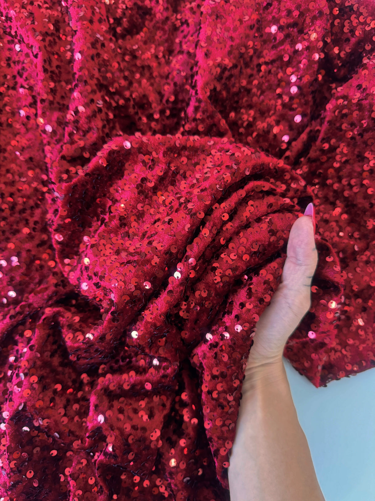 Sequin Velvet Burgundy