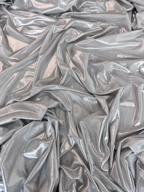 Shiny Foiled Spandex Light Silver