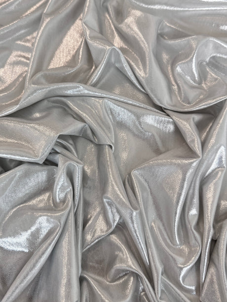 Shiny Foiled Spandex Light Silver