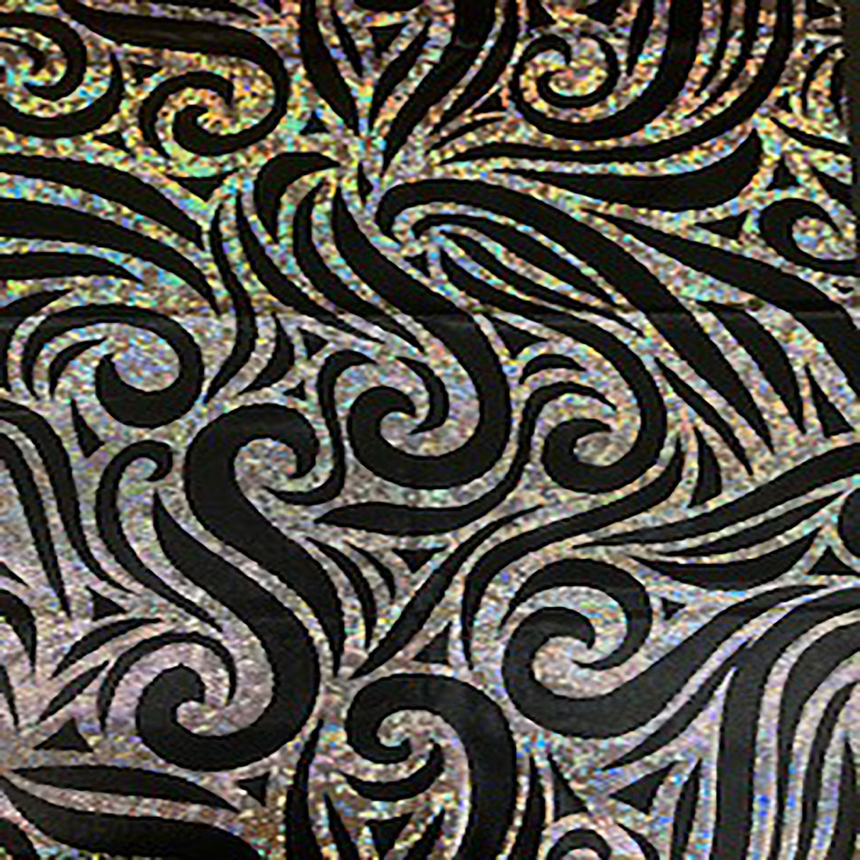 Nylon Spandex Paisley Foggy Foil Fabric