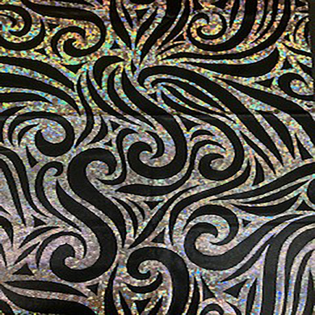 Nylon Spandex Paisley Foggy Foil Fabric