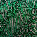 Nylon Spandex Cheetah Metallic Flocking Hologram Fabric